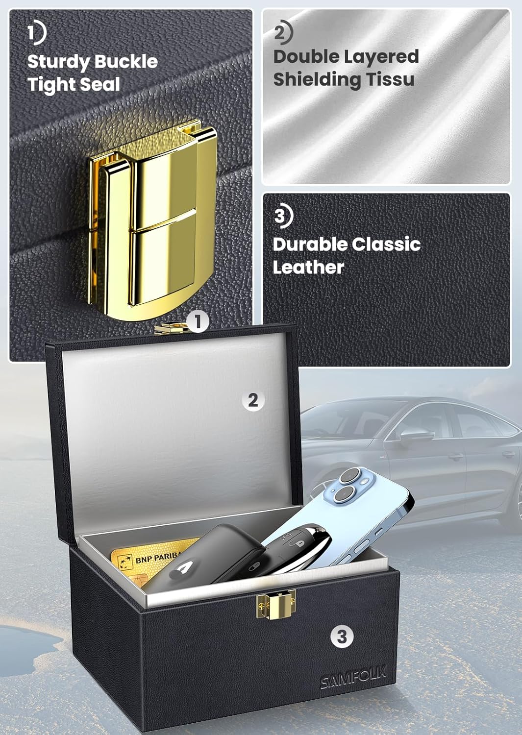 Faraday Key Box x 2 Key Pouches