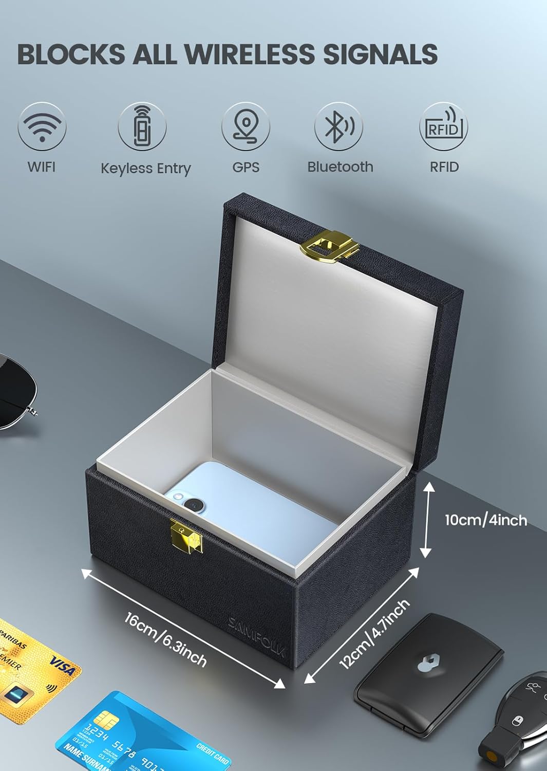 Faraday Key Box x 2 Key Pouches