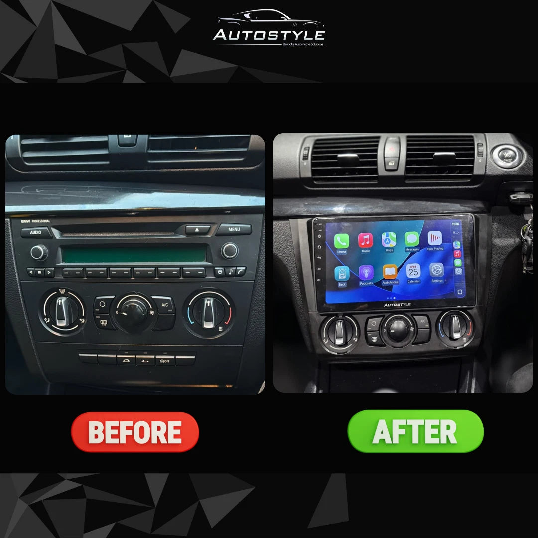 BMW 1 Series E81 E82 E87 E88 Apple Carplay / Android Auto 9" Stereo Upgrade (2004-2011)