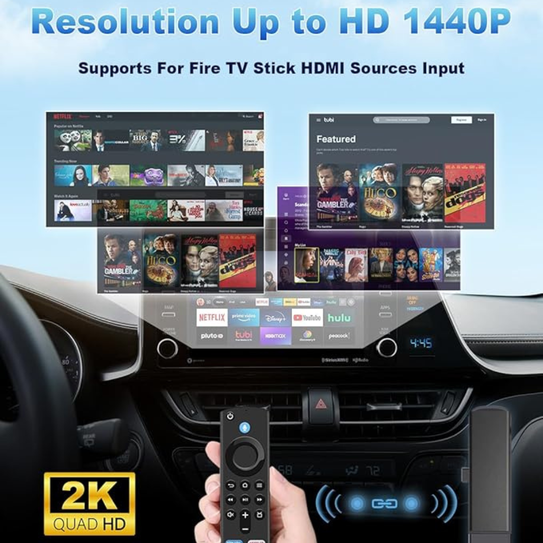 Carlinkit Wireless CarPlay & Android Auto Adapter, FireDrive Link Pro with HDMI for Fire TV Stick, Wireless Dongle & Car TV Converter for OEM Wired CarPlay Vehicles, Plug & Play