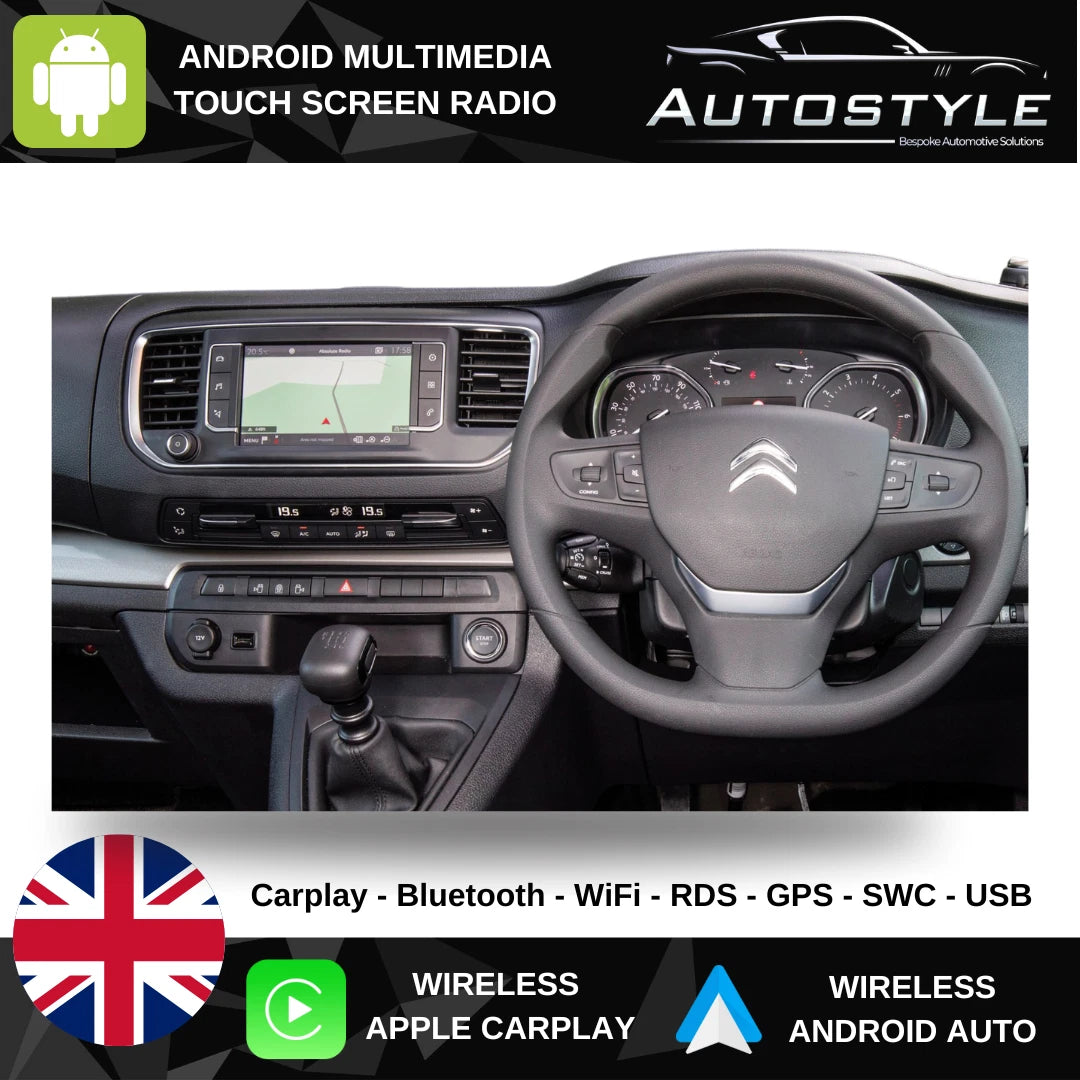 Citroen Jumpy Peugeot Expert Toyota Proace Apple Carplay / Android Auto 9" Stereo Upgrade 2016-24