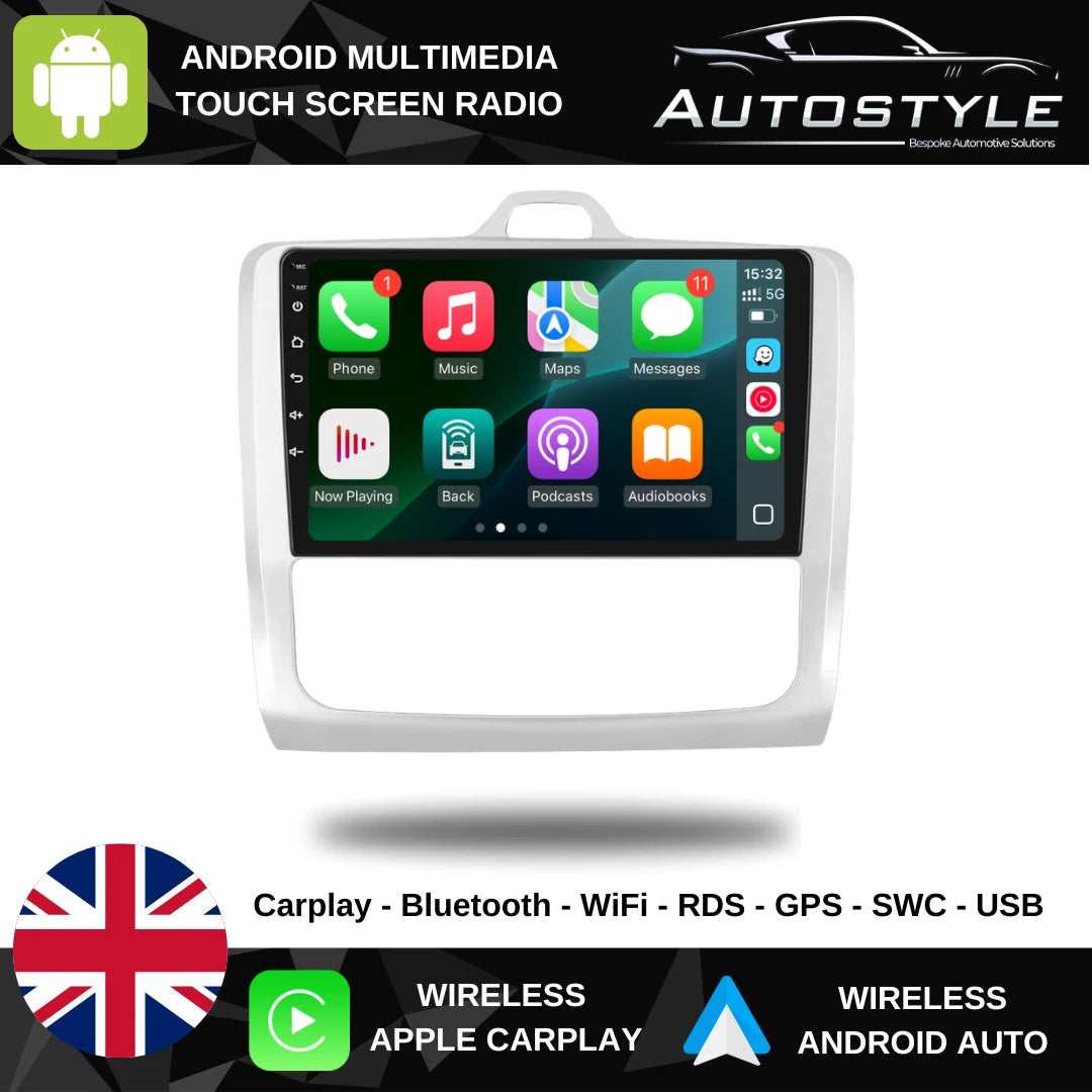 Ford Focus 2 Mk 2 Apple Carplay / Android Auto 9" Stereo Upgrade 2004-2011