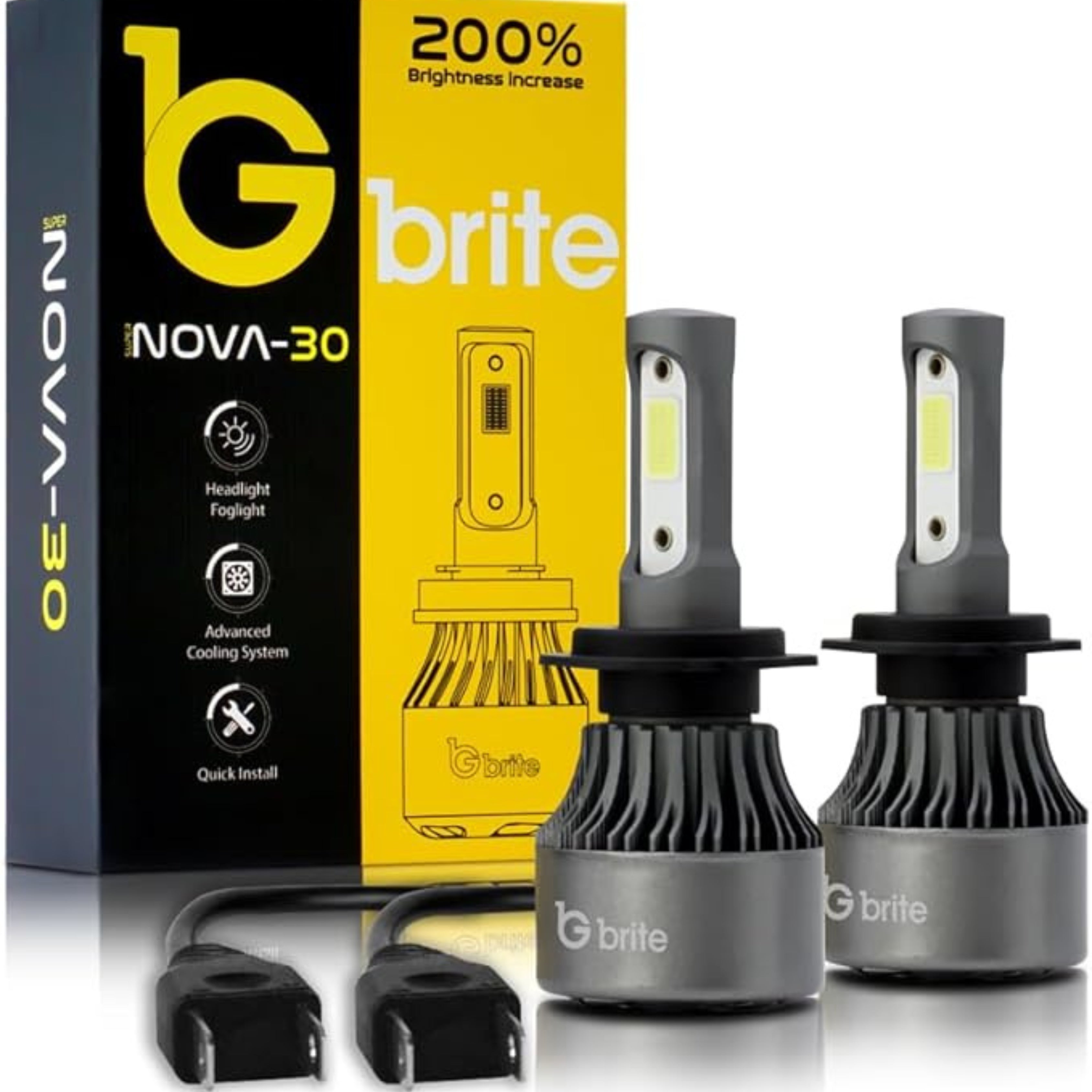 H8 H9 H11 LED Headlight Bulb Specially Built With Car Specific Adapters, 6000K Xenon Bright White