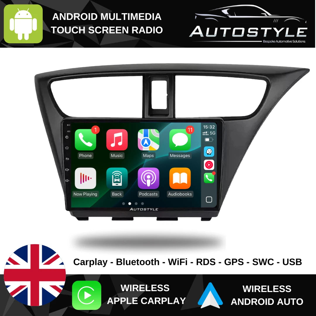 Honda Civic 9 FK Apple Carplay / Android Auto 09" Stereo Upgrade 2011-2017