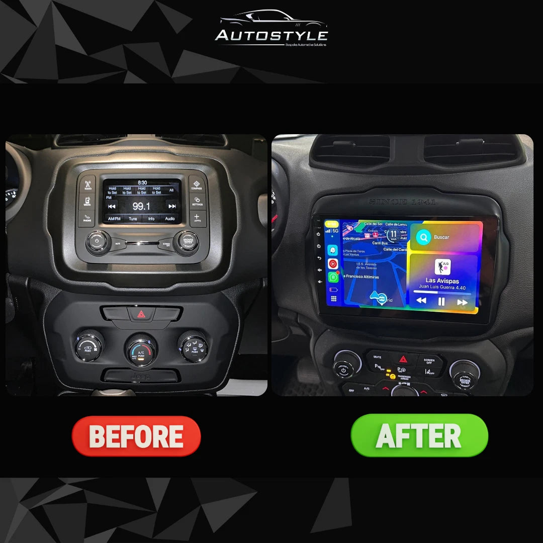 Jeep Renegade Apple Carplay / Android Auto 10" Stereo Upgrade 2014-2021