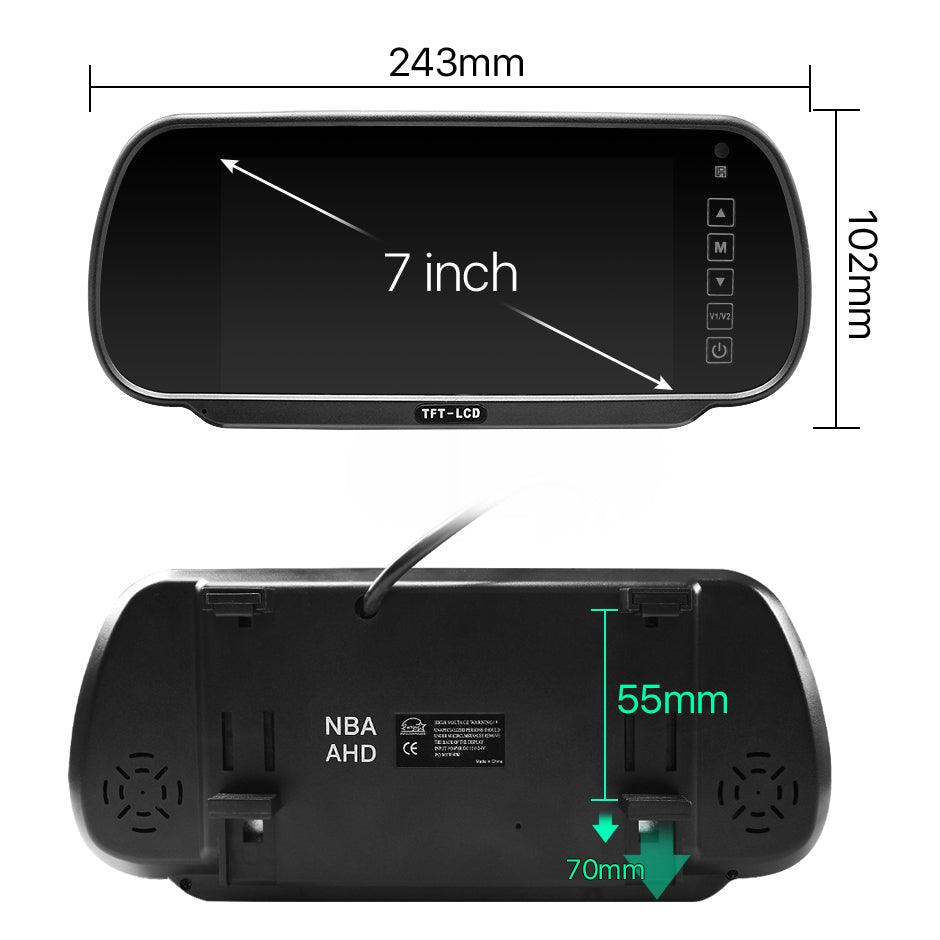 7" AHD Mirror Monitor (Clip-on) - AUTOSTYLE UK