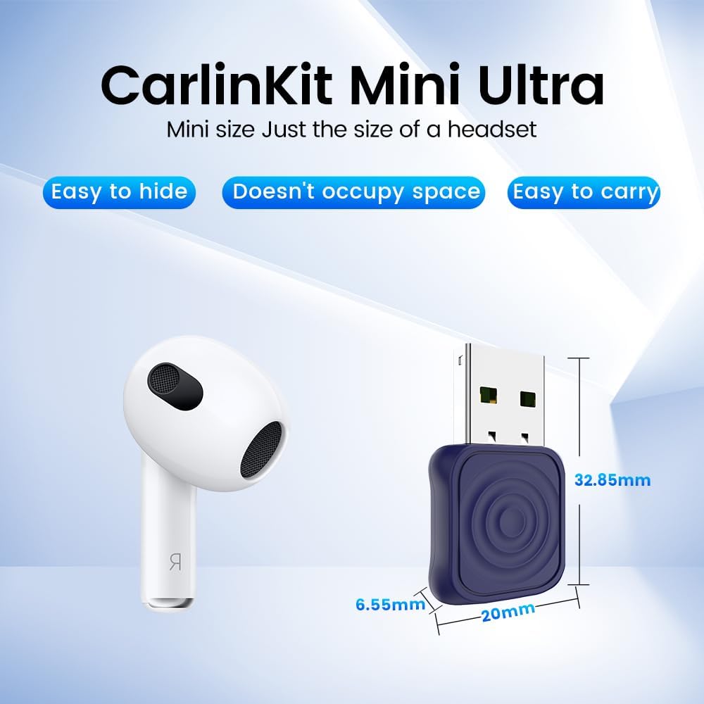 Carlinkit Mini Ultra - Wireless Adapter - Converts wired CarPlay/Android Auto to Wireless