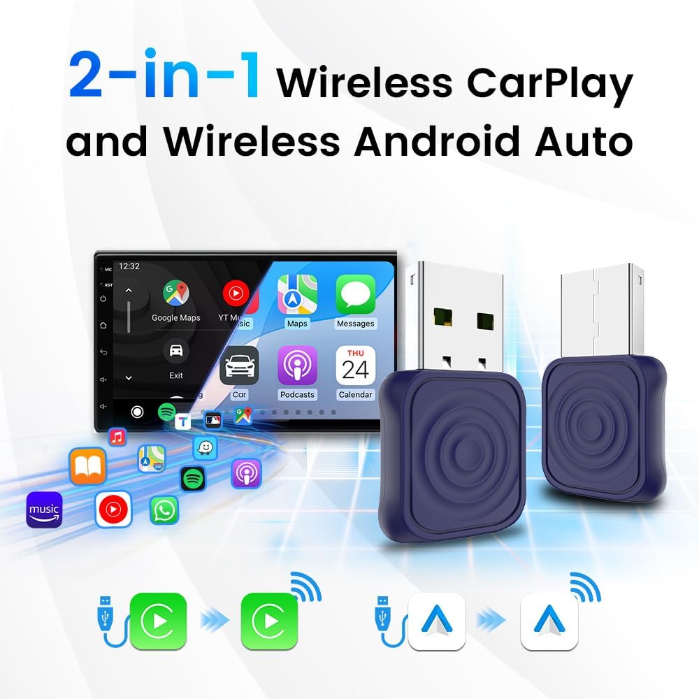 Carlinkit Mini Ultra - Wireless Adapter - Converts wired CarPlay/Android Auto to Wireless