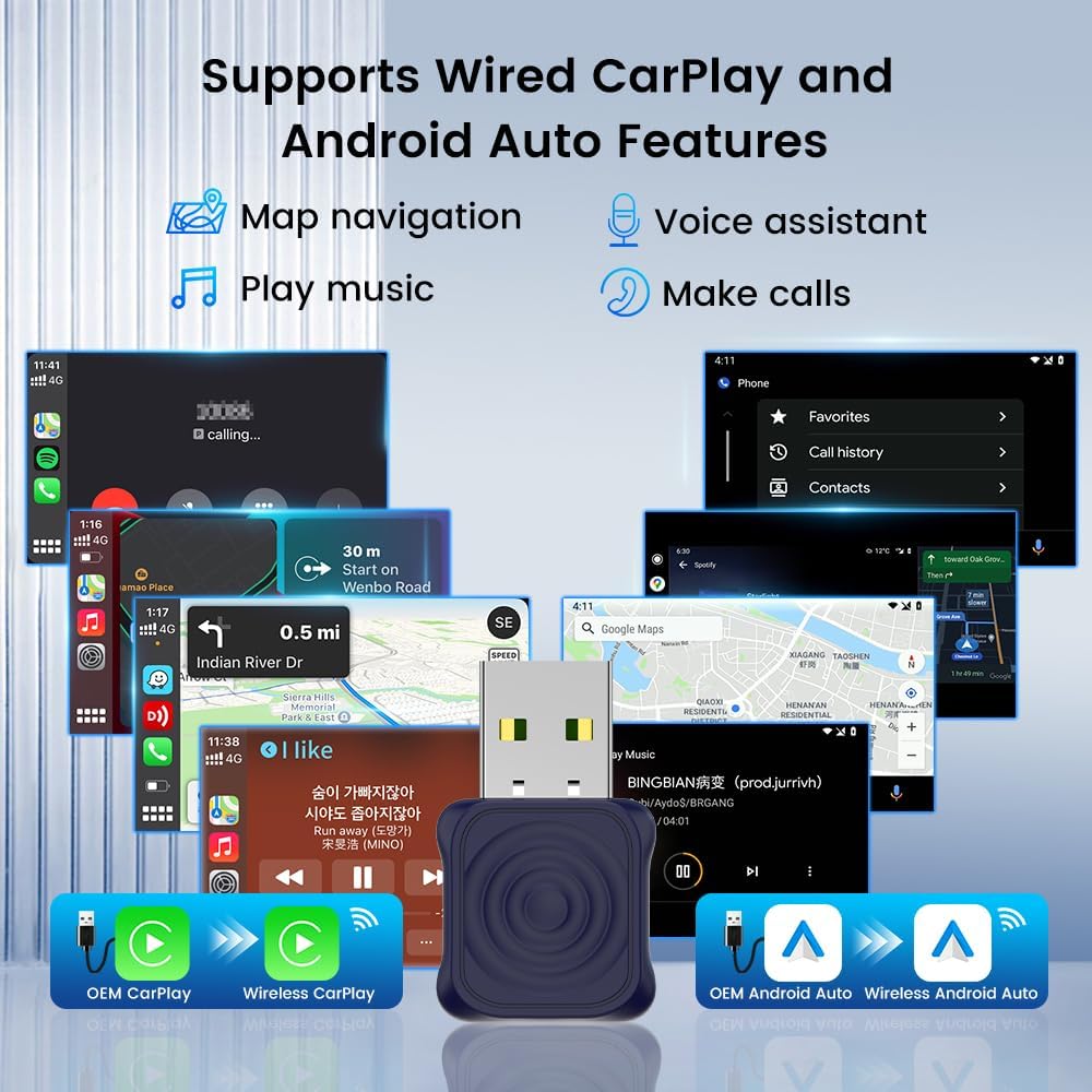 Carlinkit Mini Ultra - Wireless Adapter - Converts wired CarPlay/Android Auto to Wireless