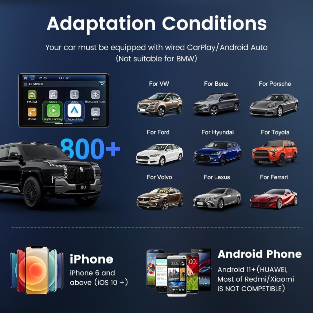 CarlinKit AIBOX-Lite Multimedia Box, 3 in 1 Android Playstore Netflix YouTube - Wireless Carplay Android Auto