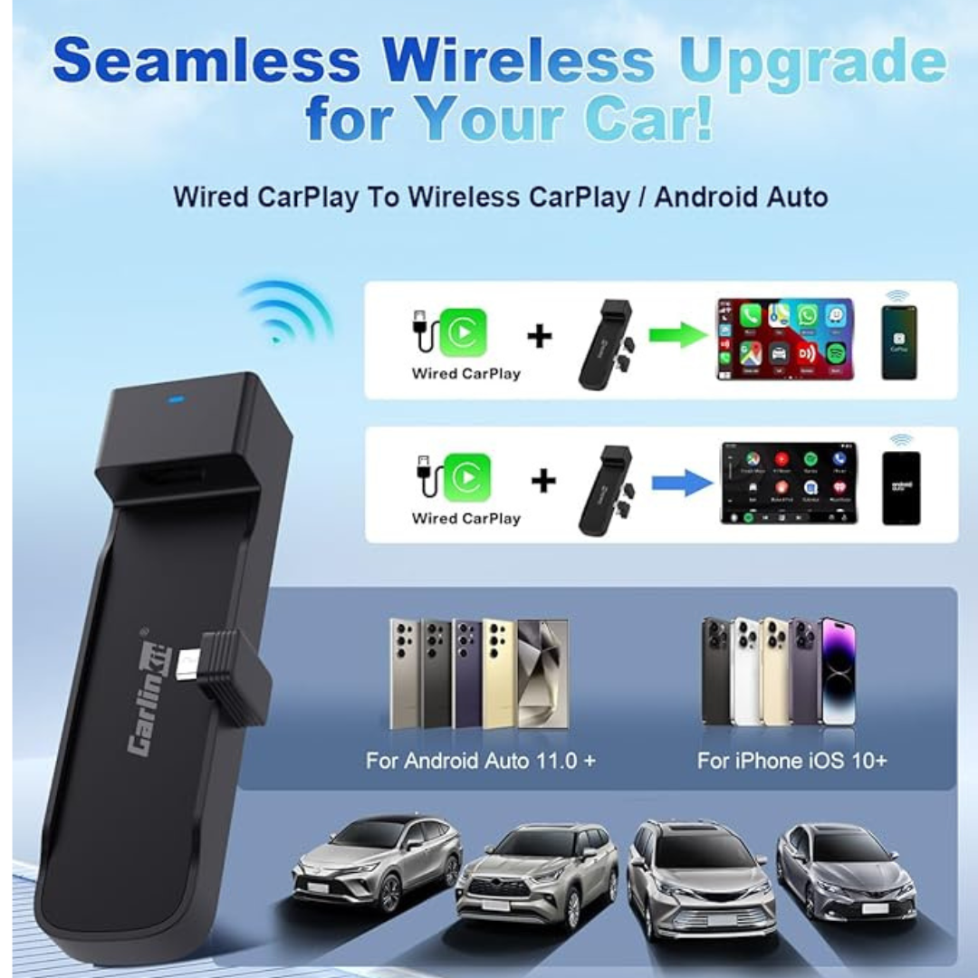 Carlinkit Wireless CarPlay & Android Auto Adapter, FireDrive Link Pro with HDMI for Fire TV Stick, Wireless Dongle & Car TV Converter for OEM Wired CarPlay Vehicles, Plug & Play