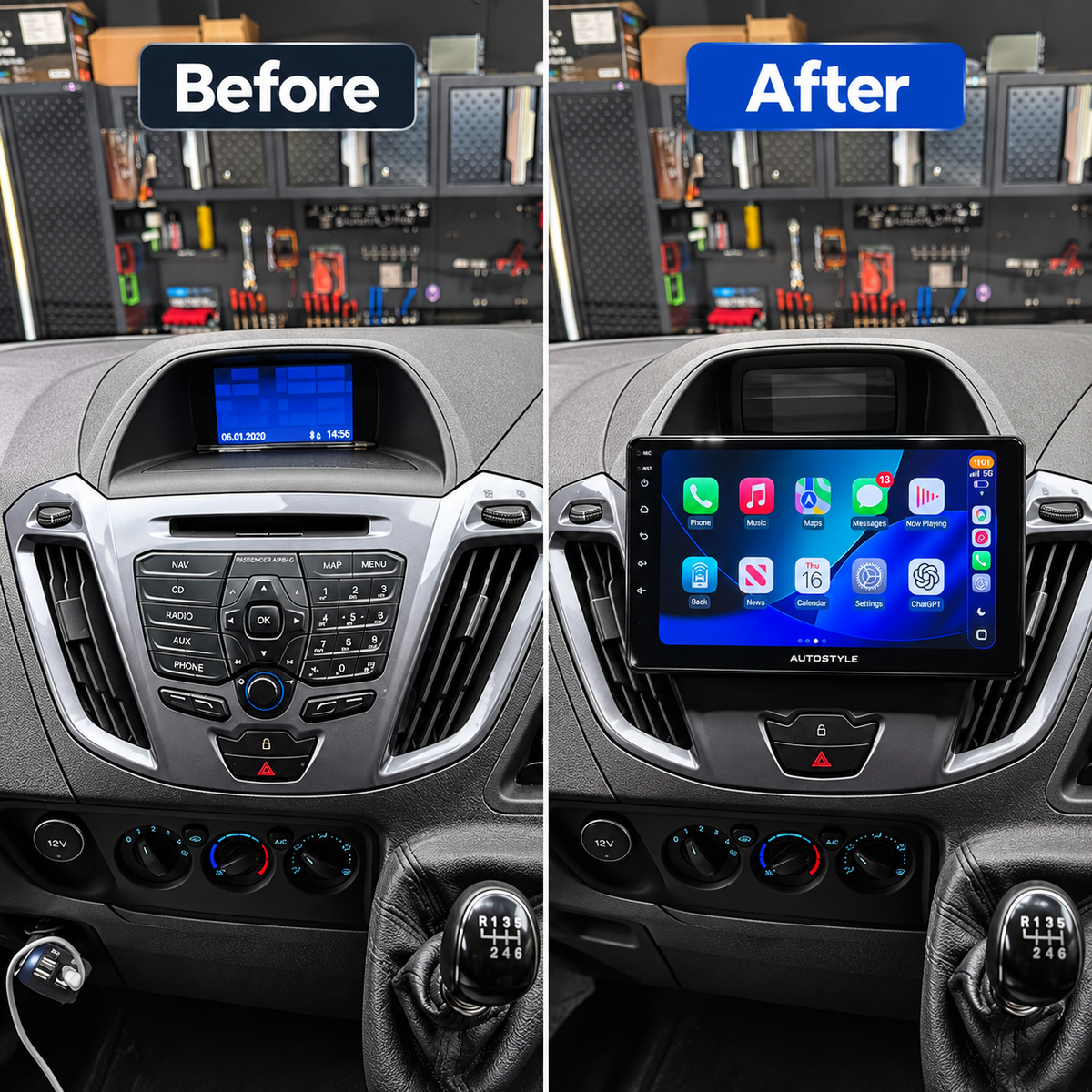 Ford Transit Custom Apple Carplay / Android Auto 9" Stereo Upgrade (2012-2018)