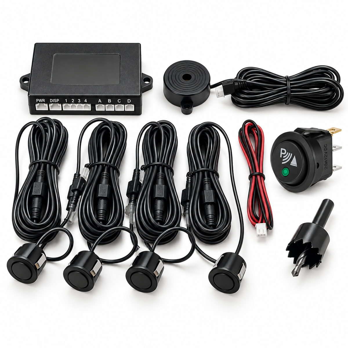 Front Parking Sensor Kit – 4 Sensor System with Manual PDC Switch