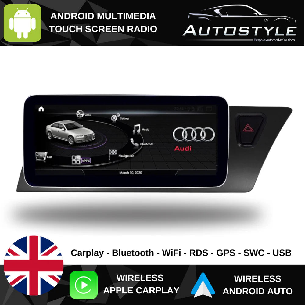 Audi A4 (2008-2016) B8 Apple CarPlay Android Auto 10.25" Touch Screen RHD