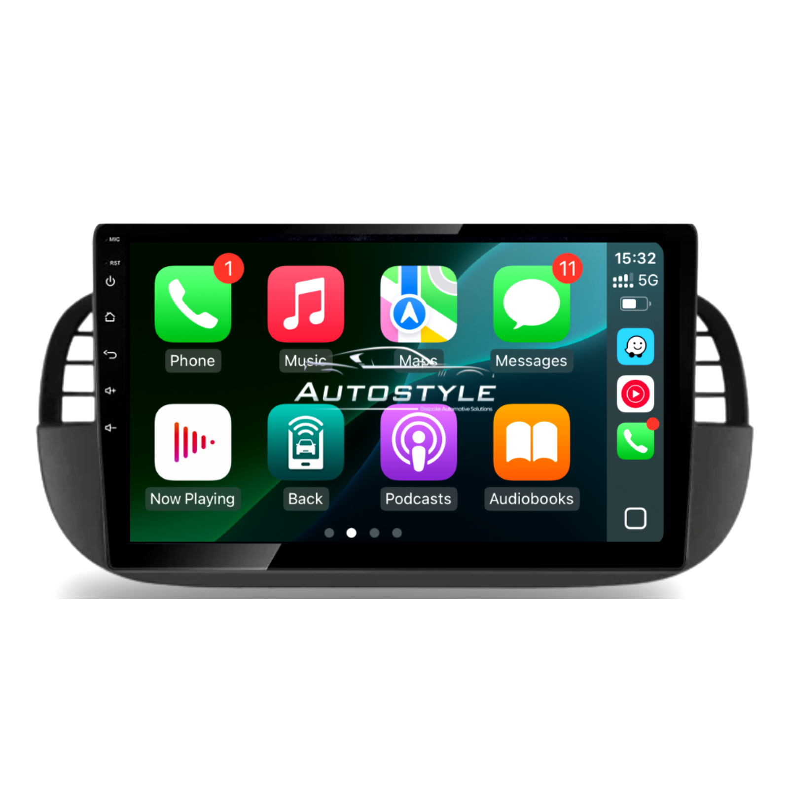 Fiat 500 Apple Carplay / Android Auto 9" Stereo Upgrade 2010-15