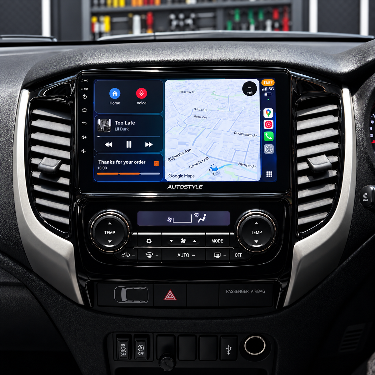 Mitsubishi Triton L200 Apple Carplay / Android Auto 9" Stereo Upgrade 2015-2018